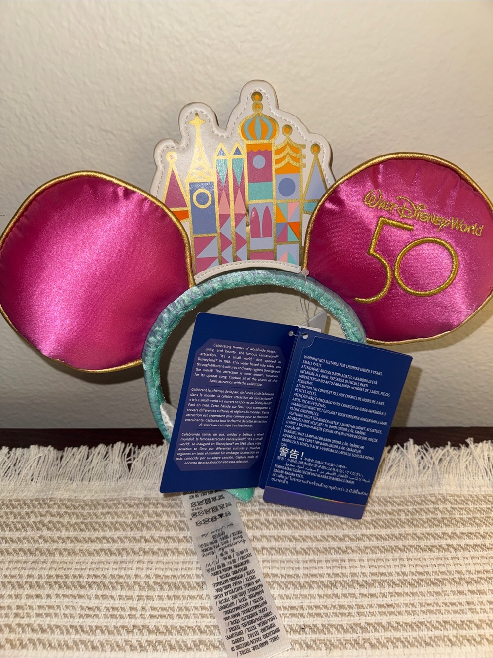 Disney Loungefly It’s A Small World Mickey Mouse Ear Headband NWT - Picture 2 of 4